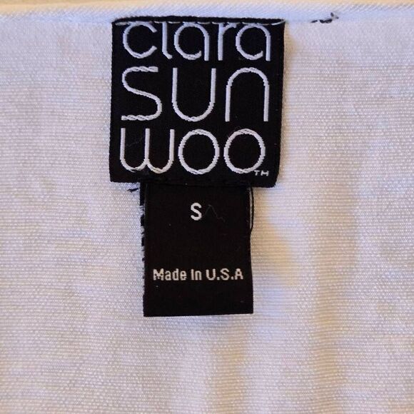 Clara Sun Woo Womens High-Low Hem Short Sleeve Pullover Tunic Top White Small - Picture 2 of 10